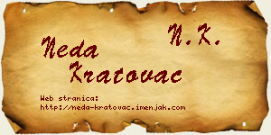 Neda Kratovac vizit kartica
